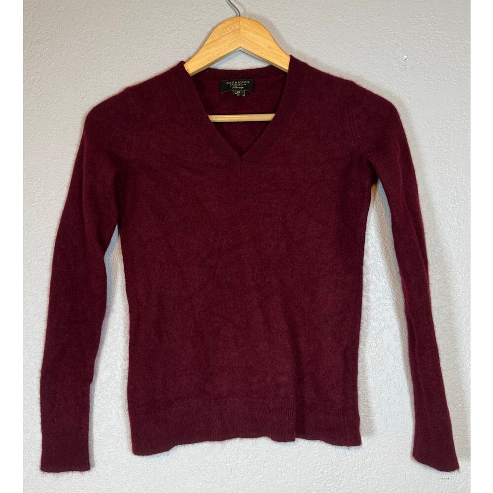 Charter Club 100% Cashmere V Neck Sweater Womens XS Neutral Classic Minimalist